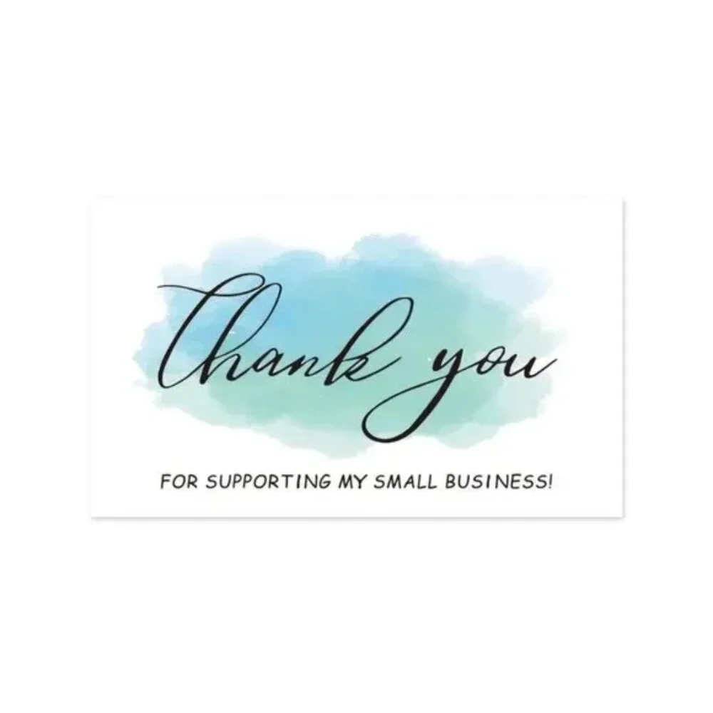 30 Pcs Yellow Thank You Business Cards – Slogan Graphic Insert Cards